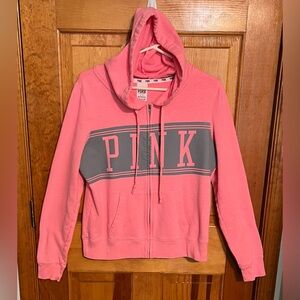 PINK Victoria's Secret Full Zip Hoodie LARGE